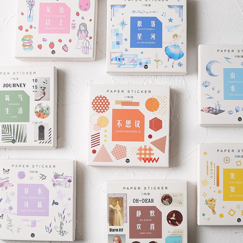 

Mohamm Oxygen Life Series Kawaii Cute Sticker Custom Stickers Diary Stationary Flakes Scrapbook DIY Decorative Stickers