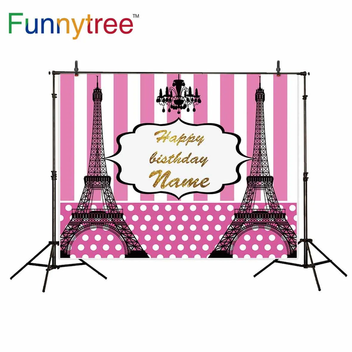 Funnytree background for photo studio Paris Eiffel Tower birthday party