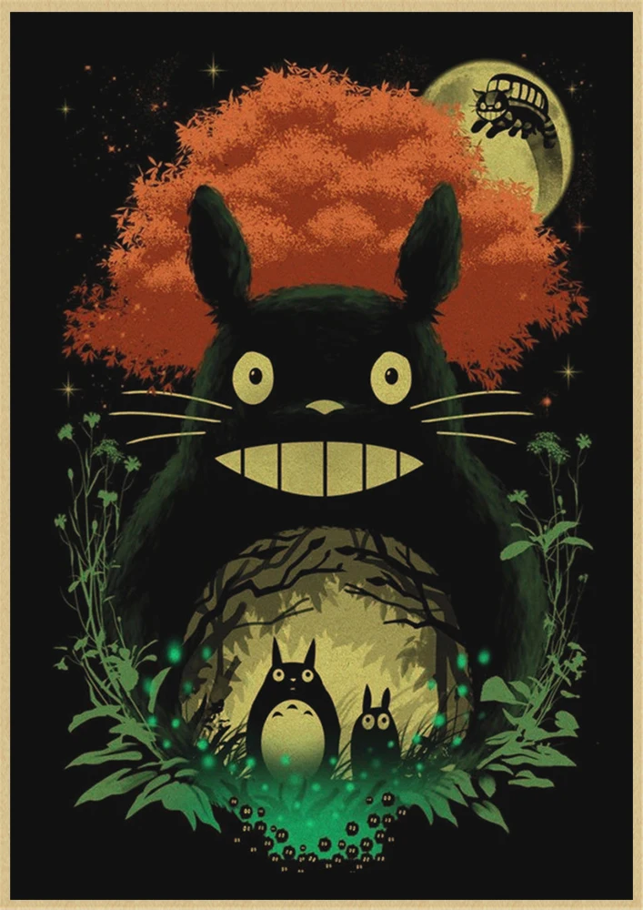 Хаяо Миядзаки мультфильм Tonari no Totoro ретро крафт-бумага плакат ВИНТАЖНЫЙ ПЛАКАТ украшение комнаты