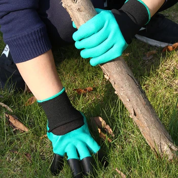 

New Garden Gloves Paw Garden Gloves Easy to Dig Planting Gloves ABS Plastic Garden Genie Rubber Gloves