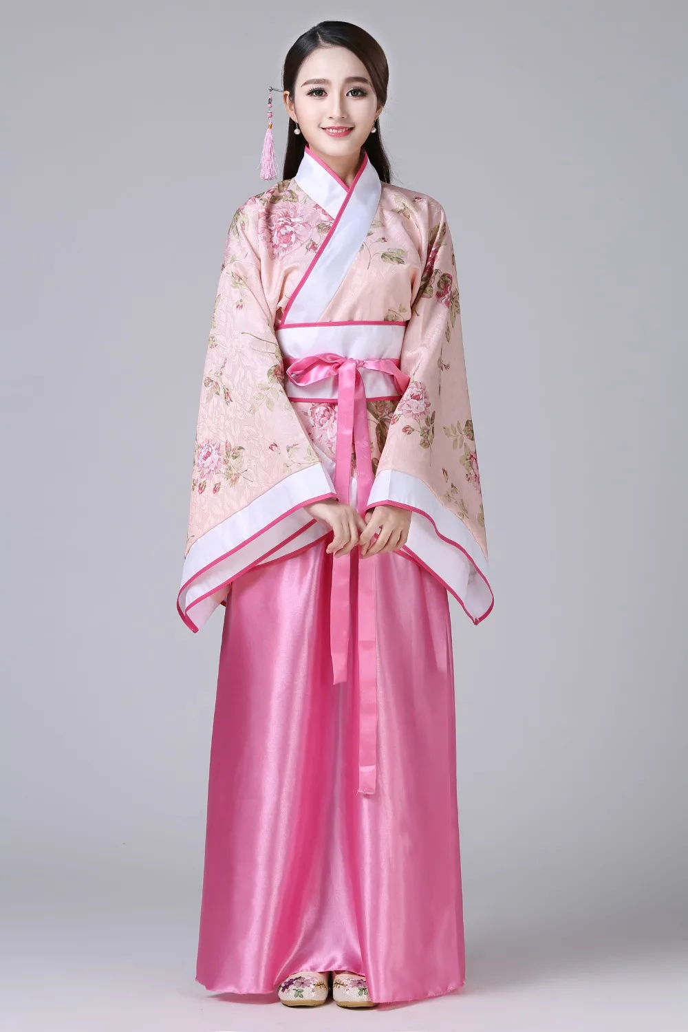 Hanfu Китайский костюм для женщин Элегантный древний Национальный Одежда фестиваль наряд представление одежда народная сцена платье DC1121