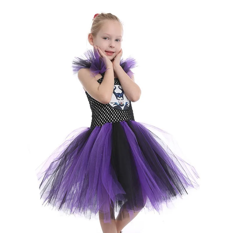 

New Witch Costume for Kids Girls Halloween Christmas Carnival Masquerade Children Magician Wizard Cosplay tutu Dress Clothes