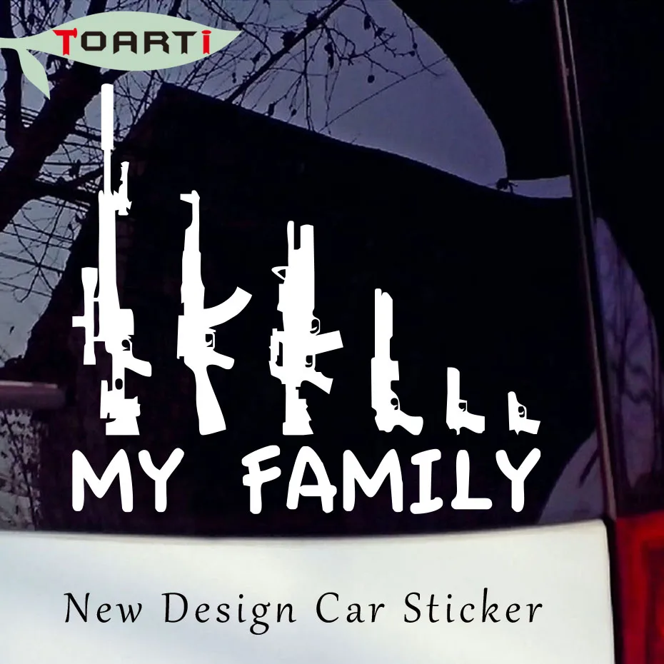 My Guns Family Vinyl Car Sticker Rifle M16 Ak47 Stickers For Window Car