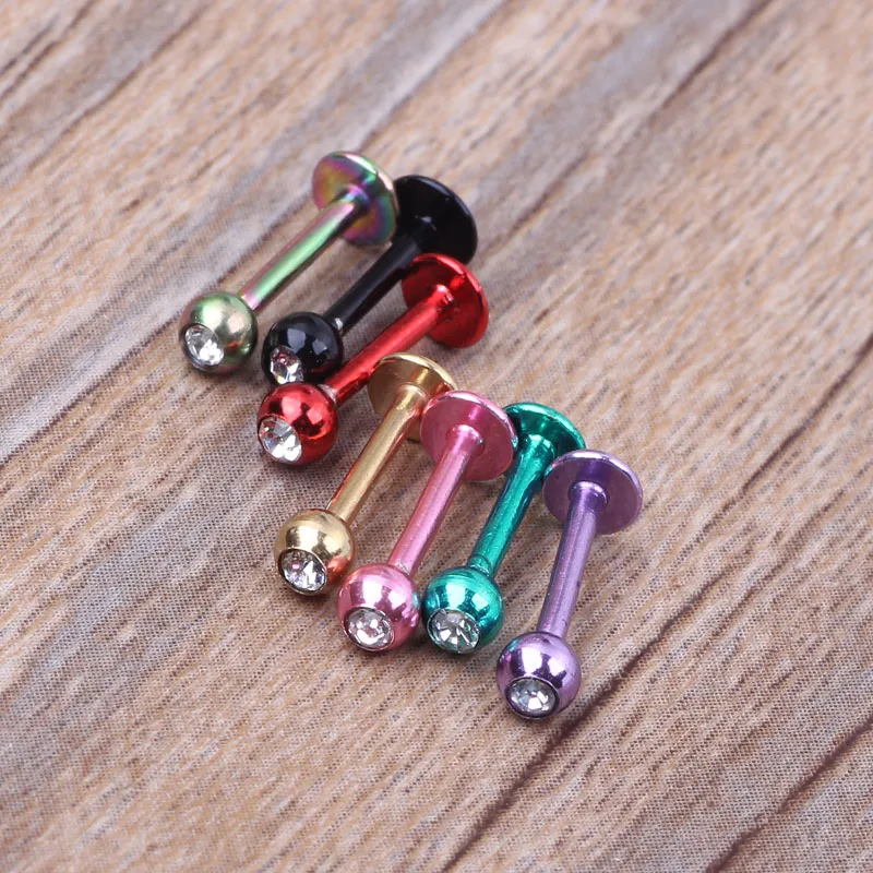 JUNLOWPY Labret Монро Кольцо для губ микс 8 цветов 100 шт ювелирные изделия из нержавеющей