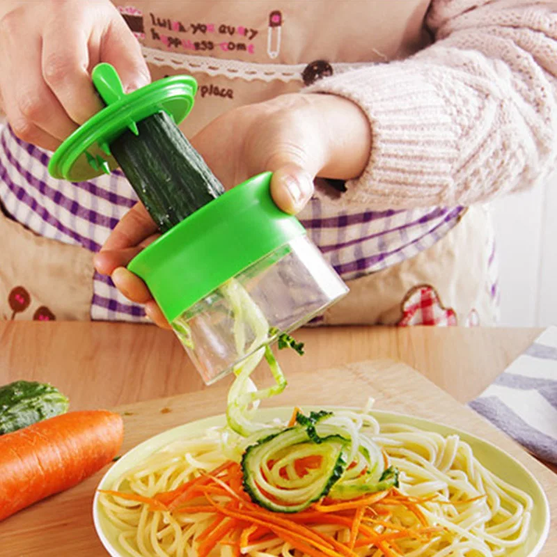 1 шт. спирали из овощей лезвие резак для моркови огурец терка для кухни аксессуары спагетти производитель Пластиковые Портативные приспособления для приготовления салата
