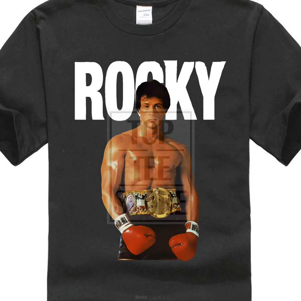 Rocky Balboa T Shirt New Licensed Heavyweight Belt Black 100% Cotton Sm ...