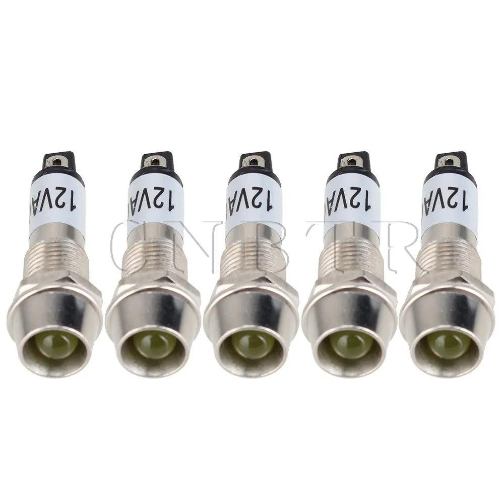 CNBTR 5pcs 8mm Thread Dia DC12V Panel Indicator font b Power b font Signal Light Lamp