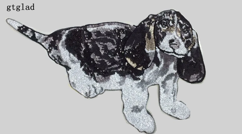 Gtglad новые длинные уши собака патч винтажные Блёстки ткань аппликация свитер куртка футболка пальто украшения Патчи Швейные аксессуары