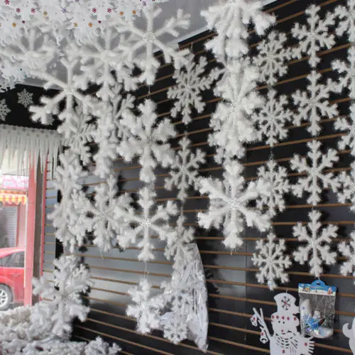 Лидер продаж шт. 3 шт. комплект 3D Белый Рождественские орнаменты снежинки елка висит украшения