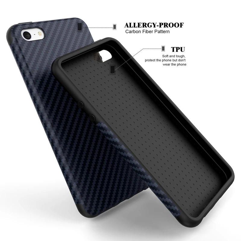 New Anti Knock Dual Layer 3D Textured Carbon Fiber Case Cover For