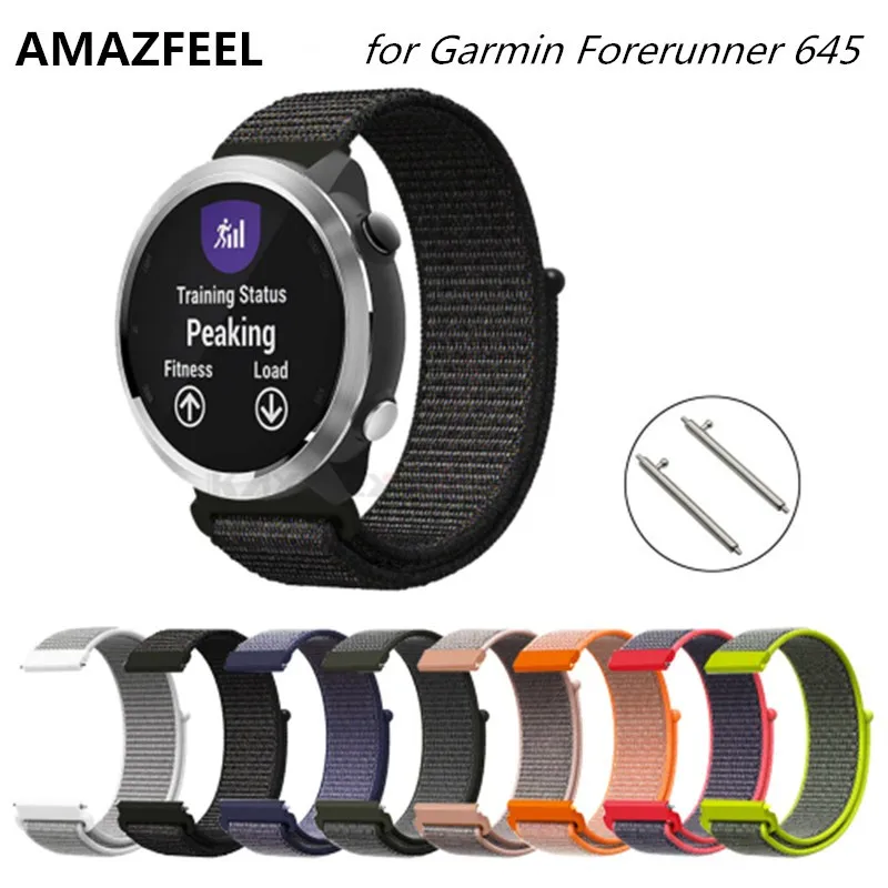 

AMAZFEEL20mm Velcro Nylon Watch strap for Garmin Forerunner 645 Music Smart Watch Replacement Strap for Vivoactive3 3 VivomoveHR