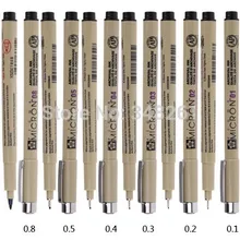 9 шт. Sakura Pigma Micron тонкая ручка 005 01 02 03 04 05 08 1 и набор кистей