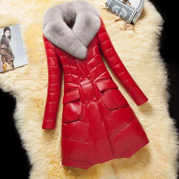 

Leather & Suede Winter Fashion Women Leather Jacket 2020 New High quality Medium long Temperament Women Leather Jacket NUW288