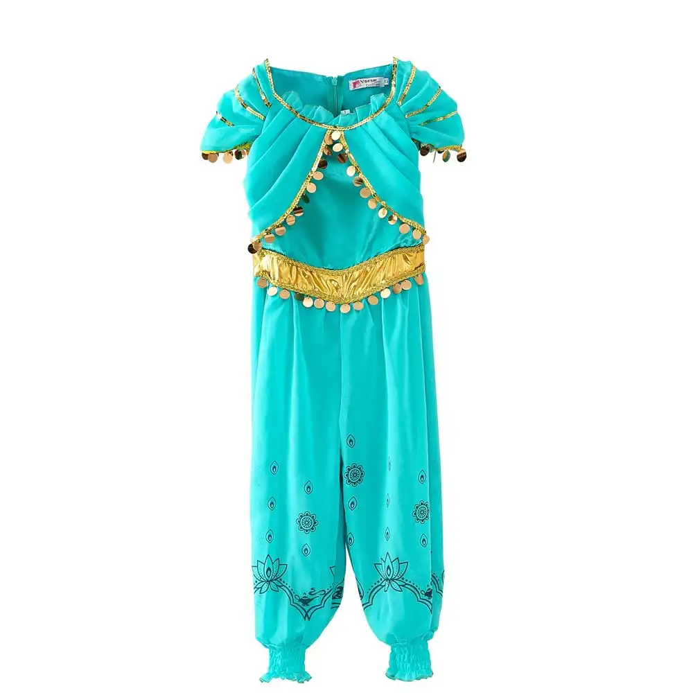 Нарядное платье для девочек костюм Аладдин лампа платье цвета Жасмин платье для танцев для девочек, костюм для рождества, детский день