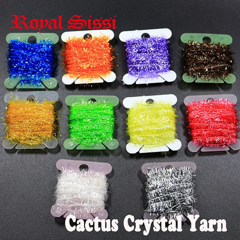 

Royal Sissi 10Colors/set fly tying Tinsel Chenille thread Crystal Flash Chenille Cactus fly tying thread for saltwater streamers
