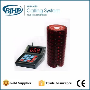 

Restaurant table number service wireless waiter calling system keypad transmitter*1+charger base*3+coaster pager*30