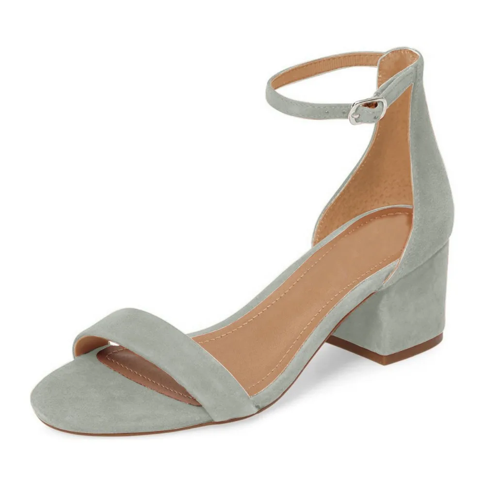 

LOVIRS Women Open Toe Medium Square Heels Buckle and Ankle Strap Pumps for Dress Wedding Party Sandals