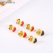 XUANHUA в форме сердца прелестные серьги из нержавеющей стали ювелирные изделия Женщины Vogue серьги гвоздики для женщин ювелирные украшения аксессуары