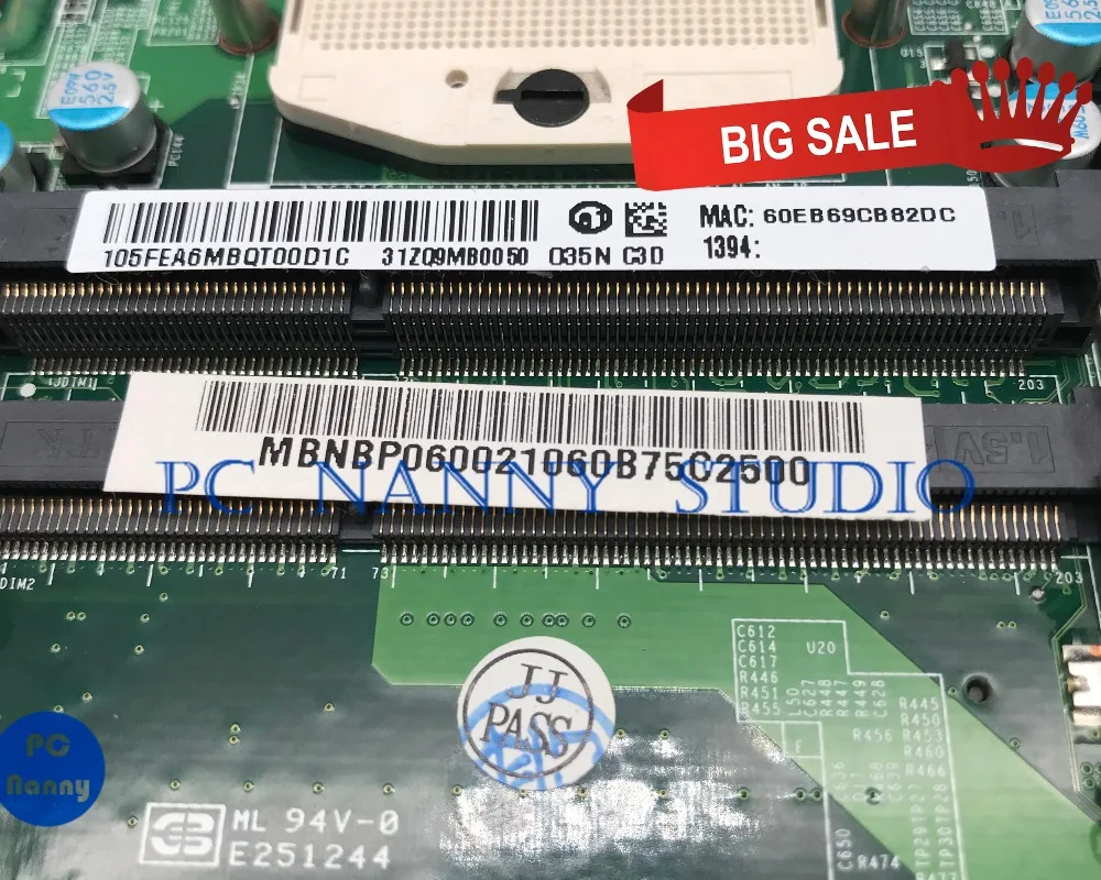 Mbnbp06002 para Acer Pcnanny Aspire Portátil Placa-mãe Da0zq9mb6c0 Hm55 Ddr3 Testado 4738 4738z - Imagem 2