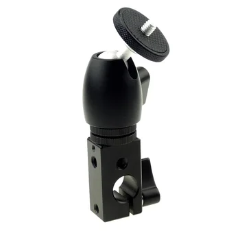 

15mm Single Hole Rod Clamp with Hot Shoe Mount Big Ball Head for LCD Monitors LED Light Mounted Photo Studio Accessories- 211