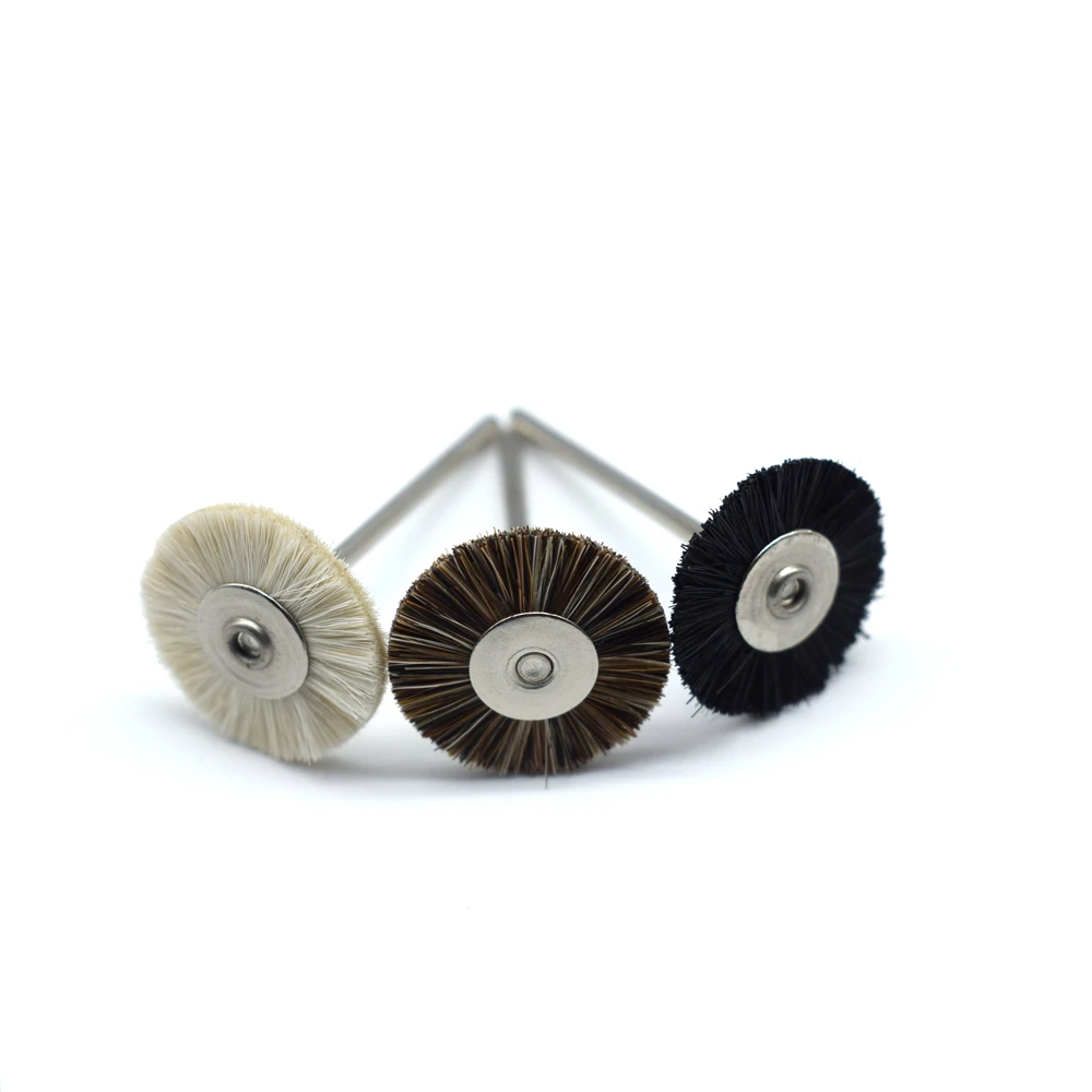 144PCS 쥬얼리 브라운/화이트/블랙 강모 브러쉬 2.35MM 생크 쥬얼리 연마 19/22/25MM