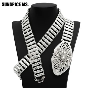 

New Style Women Flower Belly Chains Adjust Length Silver Color Crytal Waist Chain Fashion Jewelry Bohemia Ethnic Wedding Belt