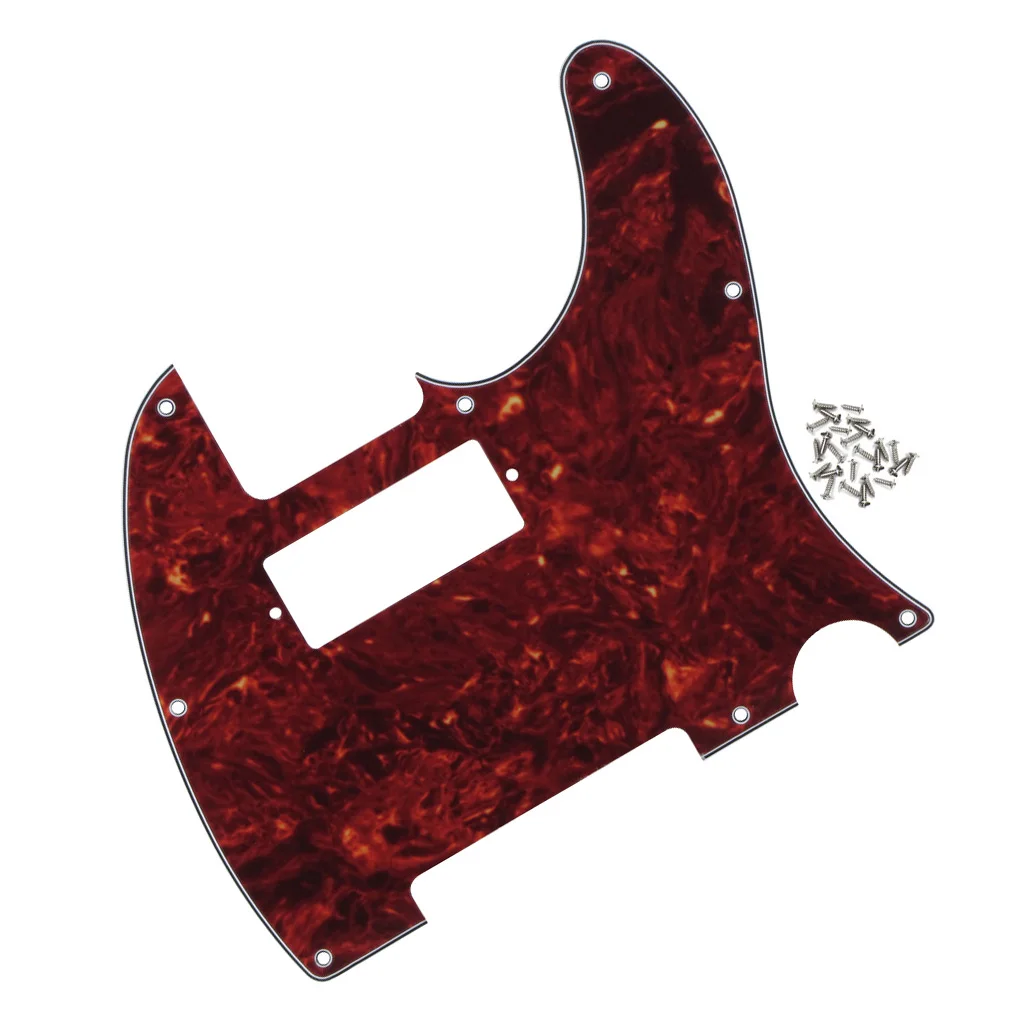 4Ply Red Tortoise Shell Tele Pickguard MINI Humbucker Pickguard with Screws for Tele Guitarin