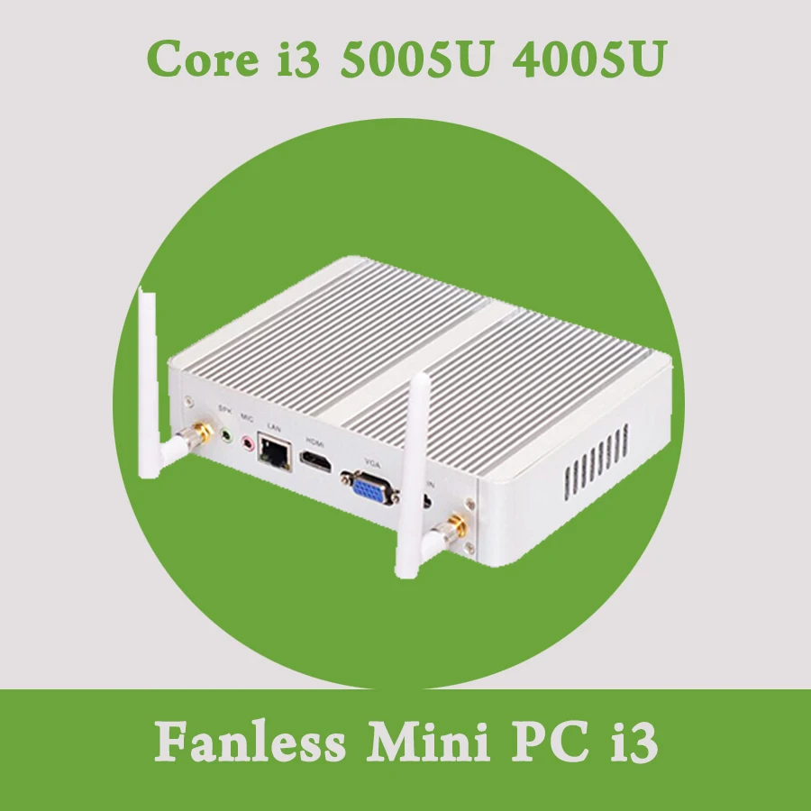 Intel Core i3 5005U Cheapest i5 i3 Broadwell Mini PC HTPC TV VGA Gaming Computer VGA+HDMI+LAN Fanless Barebone Mini PC