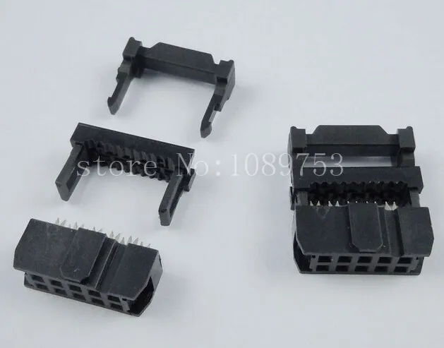 

50pcs FC-10P IDC Socket 2.54mm JTAG Socket ISP Connector Black