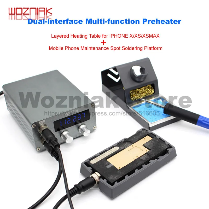 

SS-T12A SAME Mainboard CPU Heating Table For IPHONE X XS MAX T12 Welding Stage Adjustable Intelligence Desoldering Station
