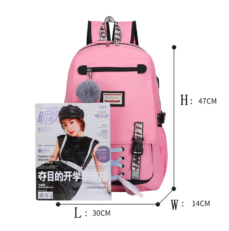Backpacks School Bags For Teenagers Girls Student Women Larger Capacity Anti-theft USB Backpack Rucksack Female Travel Book Bags