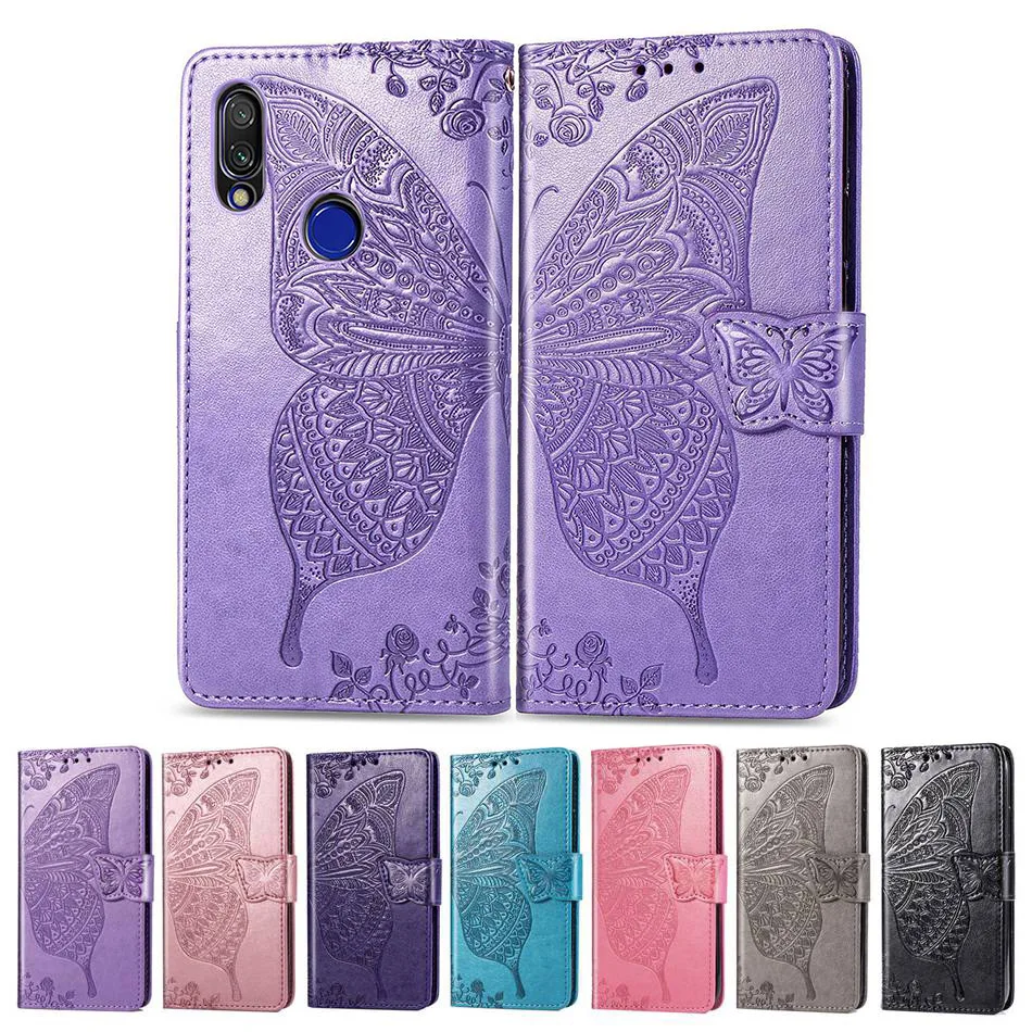 Чехол книжка для Xiaomi Redmi 7 чехол бумажник из искусственной кожи чехлы с бабочками телефона чехол|Бамперы| |