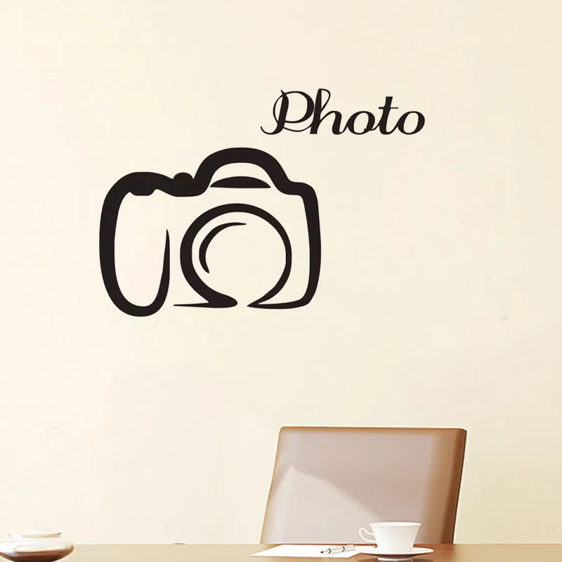 Camera Wall Decals Vinyl Removable Simple Photo Studio Wall Decorative
