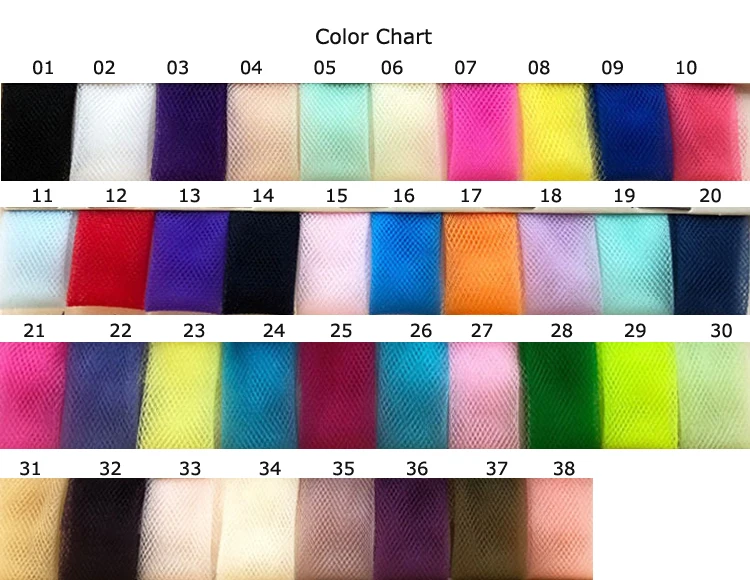 tulle color chart