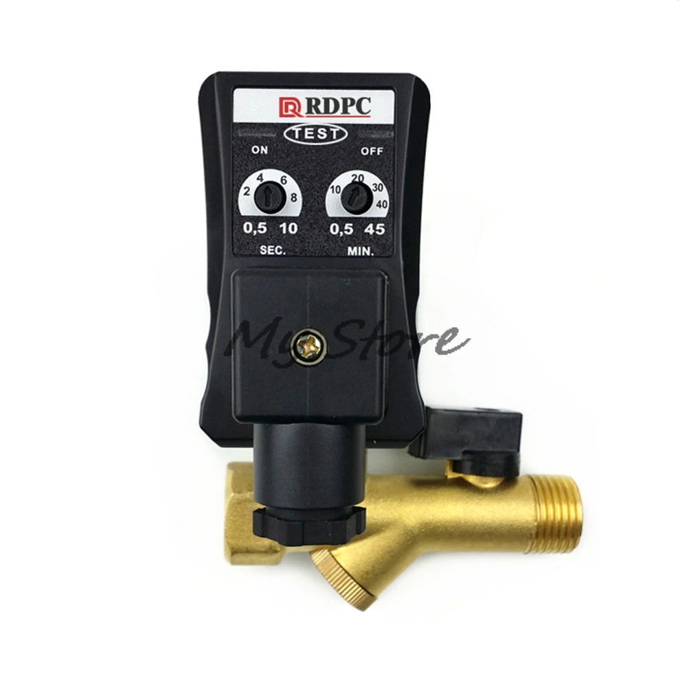 

1pc 1/2" DC24 AC220V 1.6Mpa Electronic Drain Valve Timed Air Compressor Gas Tank Automatic 2-way Durable