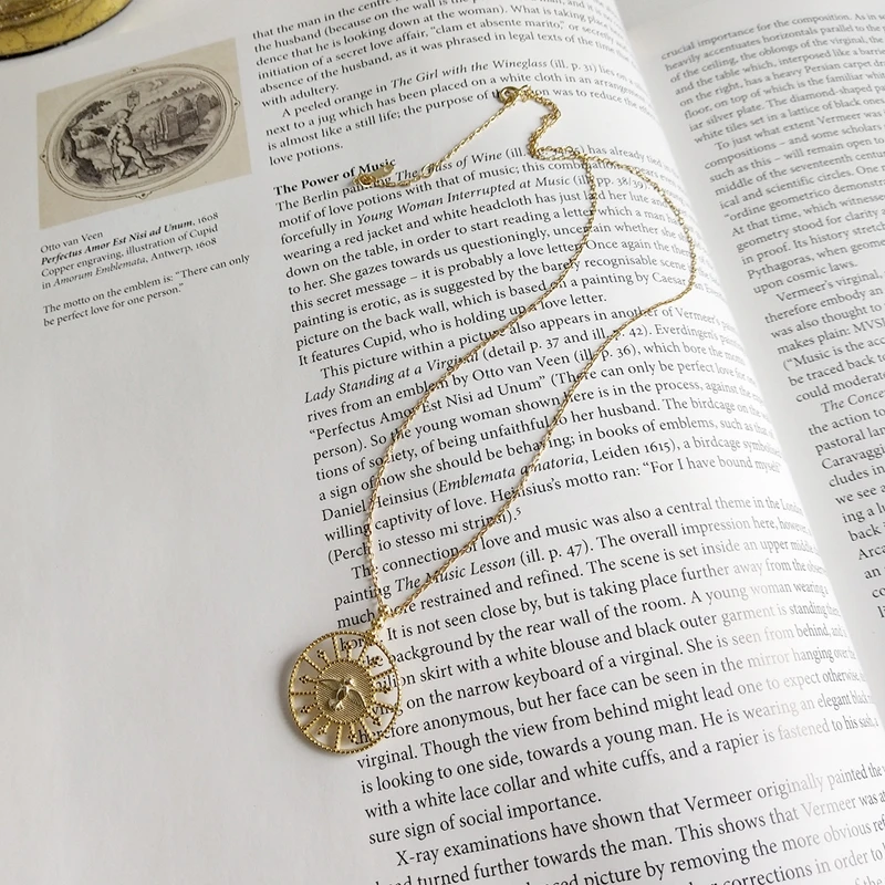 LouLeur, серебро 925 пробы, ажурное круглое ожерелье с подвеской в виде птицы, Золотая счастливая рулетка, креативное ожерелье для женщин, хорошее ювелирное изделие