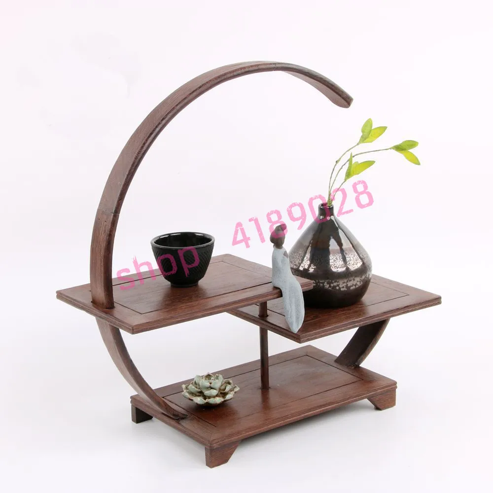 

Natural chicken wing wood, solid wood, Chinese style, classical curio shelves, tea ceremony ornaments pendulum rack.