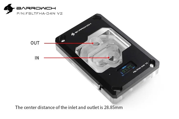 Barrowch FBLTFHA-04N-V2, для RyzenAMD/AM4/AM3 cpu водяные блоки, цифровой дисплей температуры компьютерный блок с контроллером