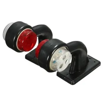 

12LED Side Marker Lights White Red Elbow Lamp Compatible With 24V Trailer Truck 2PCS