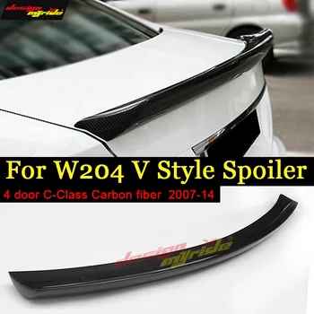 

For Mercedes C-Class W204 C204 S204 4-Door Rear Trunk Spoiler Duckbill Wing C63 Style Carbon Fiber No Drill C180 C200 C250 07-14