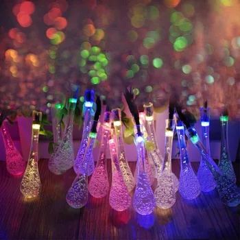 

5m Solar Powered Water Drop String Lights LED Fairy Light 20LED for Wedding Christmas Party Festival Outdoor Indoor Decoration