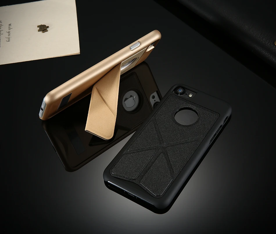 DR.CASE Leather Deformation Kickstand Plastic Case For iPhone 7 Magnetic Folding Stand Holder Back Cover For iPhone 7 Plus Coque (3)