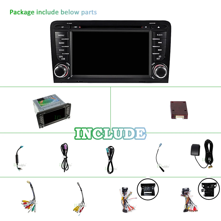 Cheap IPS SCREEN 64G Android 9.0 2 din Car Multimedia Player For Audi A3 S3 GPS radio stereo navigation AUDIO tape recorder BT 4.0 USB 2