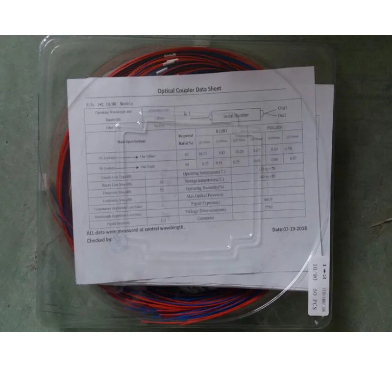 20 шт. волоконно-оптический 1x2 FBT 10: 90 G657 волоконный FBT сплиттер муфты