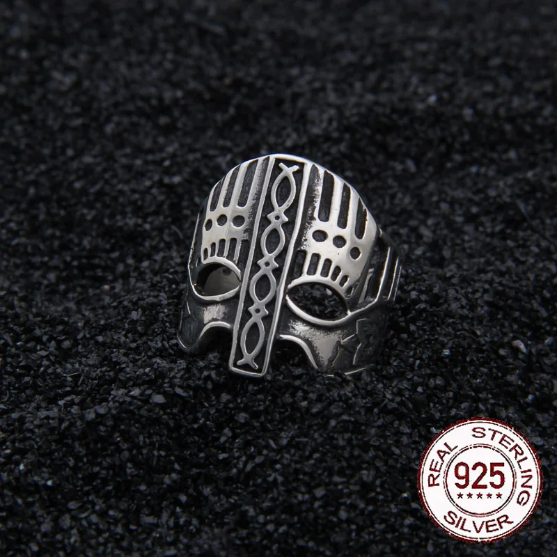 Стерлинговое Серебро 925 воин-викинг шлем регулируемое кольцо в подарок с винтажной деревянной коробкой викинга