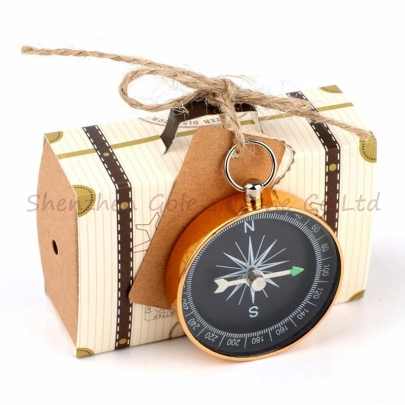 50pcs Travel Themed Compass+Candy Boxes Party Favors Wedding Baby