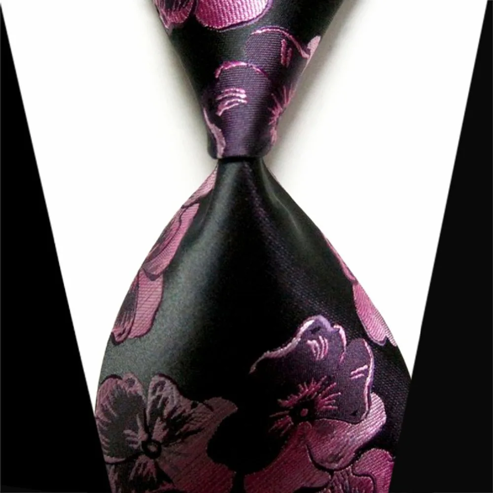 USA Purple Blue Red Floral Silk Tie Set Jacquard Woven Necktie Lot Wedding Party