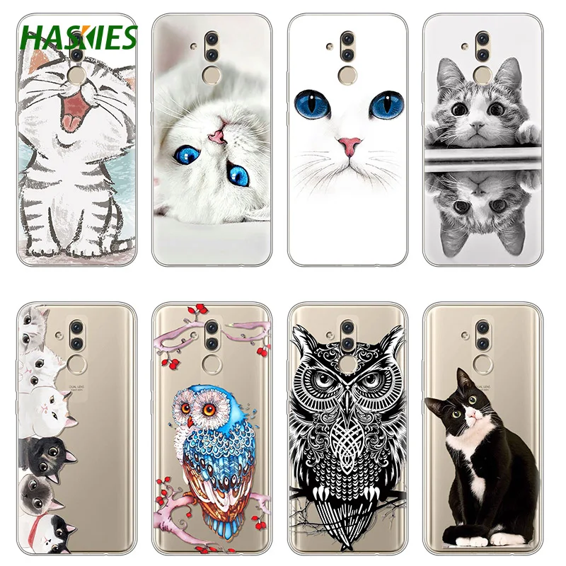 

TPU Soft Cartoon Cat Case For Huawei Mate 20 Lite Case 6.3 " Transparent Silicone For Huawei Mate 20 Lite Cover Coque fundas