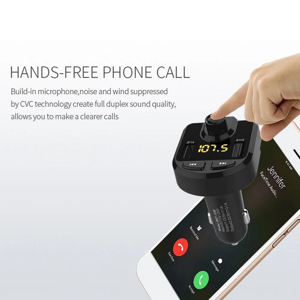 Автомобильный MP3-плеер Bluetooth FM передатчик 4,0/3,0/2,0 громкой связи Bluetooth гарнитура для Поддержка TF карты U диска Bluetooth Handsfree car mp3 аудио