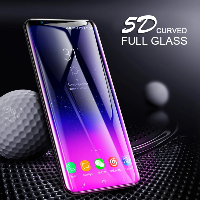 RZP 5D (3D) изогнутое полное покрытие закаленное стекло для Samsung S9 Plus защита экрана на